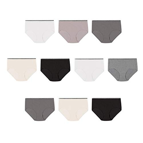 Hanes Women's Breathable Cotton Stretch Brief 10-Pack- Assorted- 6
