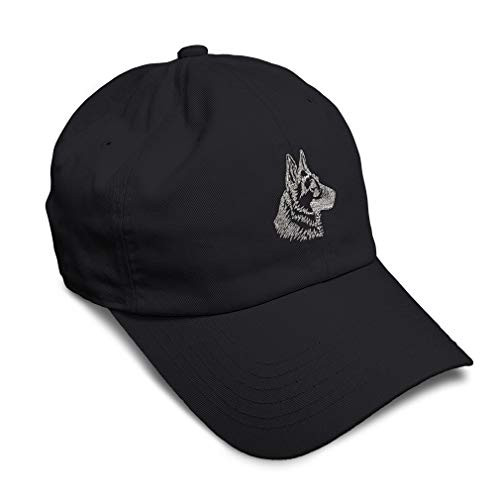 Soft Baseball Cap German Shepherd Head Silver Embroidery Pets Dogs Twill Cotton Dad Hats for Men and Women Buckle Closure Black Design Only Soft Baseball Cap German Shepherd Head Silver Embroidery Pets Dogs Twill Cotton Dad Hats for Men and Women Buckle Closure Black Design Only