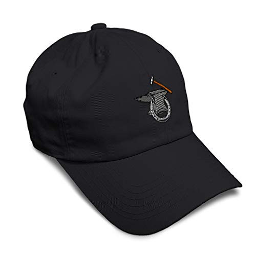 Soft Baseball Cap Western Horseshoes Hammer Anvil Farrier Twill Cotton Dad Hats for Men  and  Women Buckle Closure Black Design Only