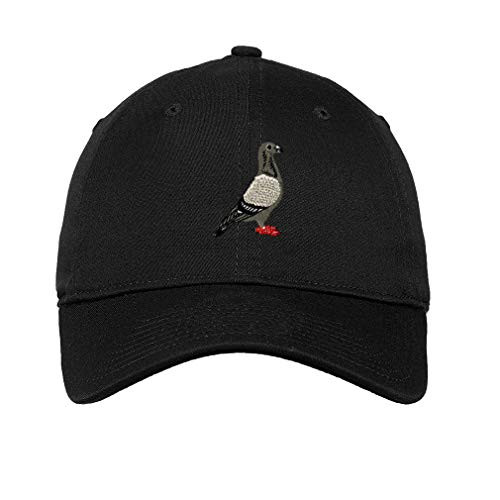 Soft Baseball Cap Pigeon B Embroidery Animals Birds Twill Cotton Dad Hats for Men  and  Women Buckle Closure Black Design Only