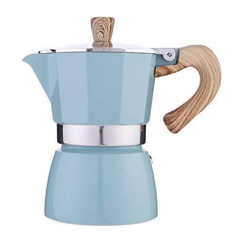 MagiDeal Classic Stovetop Espresso Maker Espresso Cup Moka Pot Easy and Convenient to Operate - Lake Blue 150ml
