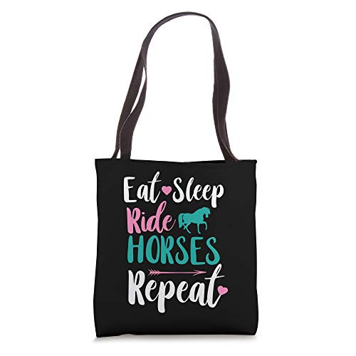 Cute Eat Sleep Ride Horses Repeat Equestrian Riding Lesson Tote Bag
