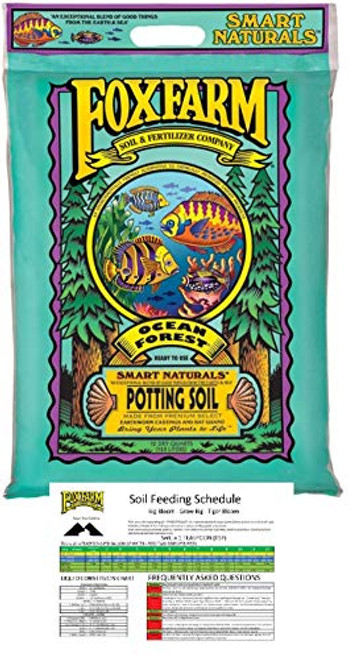 FoxFarm Qt FX14053 Ocean Forest Organic Garden Potting Soil Mix- 12 Quarts- 11.9 lbs. Pack of 1- Brown- Private Label Feeding Chart by Seven Rivers Digital. Soil and Soil Amendments- Garden  and  Outdoor