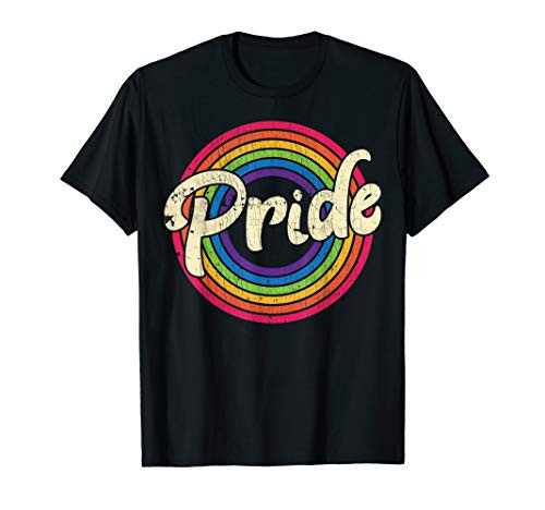 Gay Pride Vintage LGBT Rainbow Flag Lesbian Bisexual Trans T-Shirt