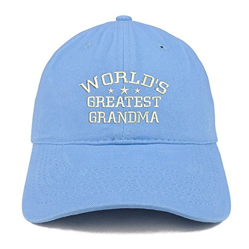 Trendy Apparel Shop World's Greatest Grandma Embroidered Low Profile Soft Cotton Baseball Cap - Carolina Blue Trendy Apparel Shop World's Greatest Grandma Embroidered Low Profile Soft Cotton Baseball Cap - Carolina Blue