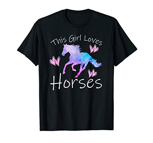 THIS GIRL LOVES HORSES Horseback Riding Equestrian Rider Mom T-Shirt THIS GIRL LOVES HORSES Horseback Riding Equestrian Rider Mom T-Shirt