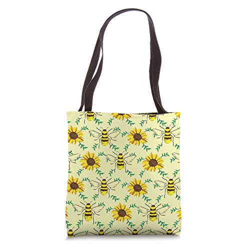 Yellow Flowers Florist Beekeeper Gift Honey Sunflower Bee Tote Bag Yellow Flowers Florist Beekeeper Gift Honey Sunflower Bee Tote Bag