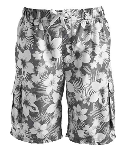 Kanu Surf Men's Miles Swim Trunks -Regular  and  Extended Sizes-- Dominica Charcoal- Medium