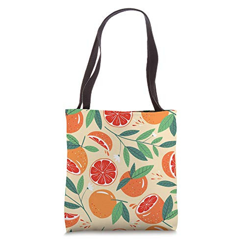Cara Cara Red Orange Citrus Fruit Abstract Illustration Art Tote Bag