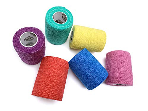 WildCow 3 Inch Vet Tape Wrap Bulk Bandages Colored (Pack of 6) 