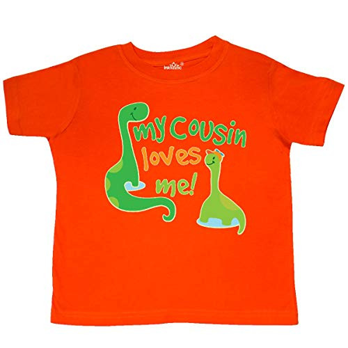 inktastic My Cousin Loves Me Dinosaur Toddler T-Shirt 2T Orange 23a01