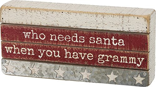Primitives By Kathy Slatted 8.50 inches x 4 inches Box Sign Grammy Fun Christmas Decor Primitives By Kathy Slatted 8.50 inches x 4 inches Box Sign Grammy Fun Christmas Decor