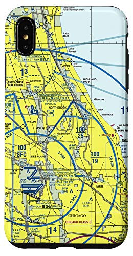 iPhone XS Max Aeronautical VFR Sectional Chart - Chicago Case