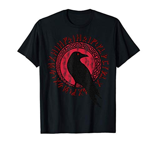Odin Ravens Huginn  and  Muninn VEGVISIR TShirt Vikings Myth Tee T-Shirt