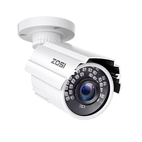 ZOSI 2MP HD 1920TVL Outdoor Indoor Security Camera 1080p -Hybrid 4-in-1 HD-CVI/TVI/AHD/960H Analog CVBS-- 24PCS LEDs- 80ft IR Night Vision- Weatherproof Surveillance CCTV Bullet Camera