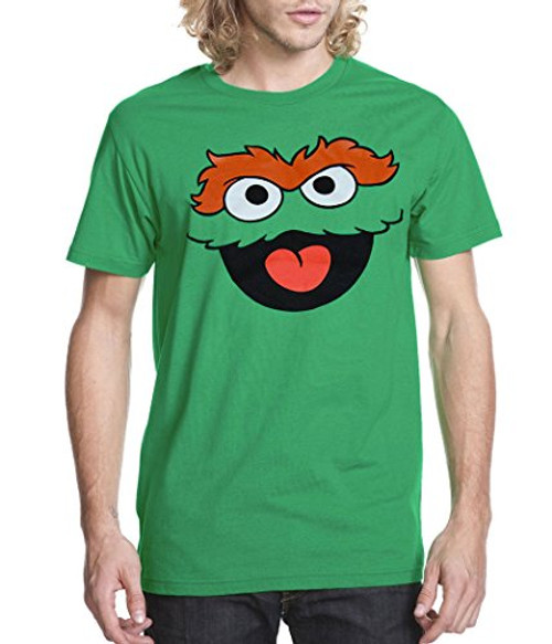 Sesame Street Oscar The Grouch Face Adult T-Shirt-XXX-Large Sesame Street Oscar The Grouch Face Adult T-Shirt-XXX-Large