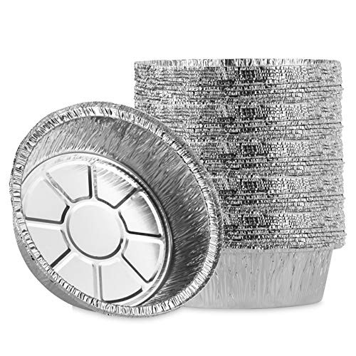 Plasticpro 6'' Inch Round Tin Foil Cake Pans Disposable Aluminum- Freezer and Oven Safe - For Baking- Cooking- Storage- Roasting- and Reheating- Pack of 50 Plasticpro 6'' Inch Round Tin Foil Cake Pans Disposable Aluminum- Freezer and Oven Safe - For Baking- Cooking- Storage- Roasting- and Reheating- Pack of 50