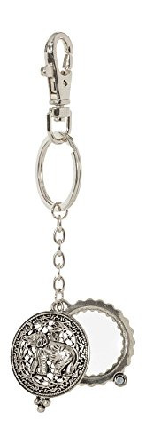 Elephant 4x Magnifying Glass Sliding Top Key Chain (Silver Tone)
