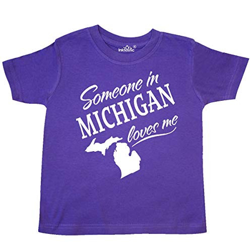 inktastic Someone in Michigan Loves Me Toddler T-Shirt 4T Purple 338d9 inktastic Someone in Michigan Loves Me Toddler T-Shirt 4T Purple 338d9