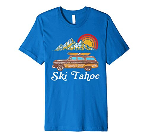Ski Tahoe Retro Woody Station Wagon Graphic Premium T-Shirt