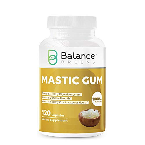 Balance Breens Mastic Gum 1000 mg Supplement - Supports gastrointestinal Health- Digestive System and Cardiovascular Health - 120 Count