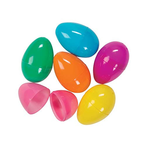Fun Express - Mini Bright Eggs -144pc- for Easter - Party Supplies - Containers  and  Boxes - Plastic Containers - Easter - 144 Pieces