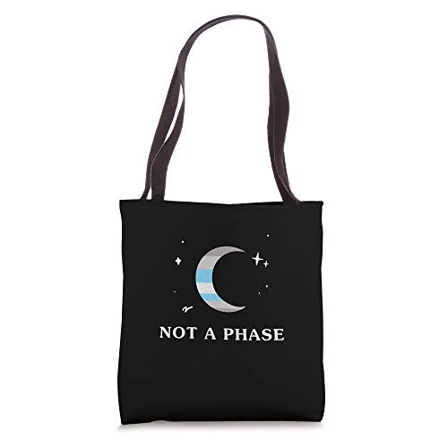 Not A Phase Demiboy LGBTQ Non-Binary Pride Flag Moon Tote Bag