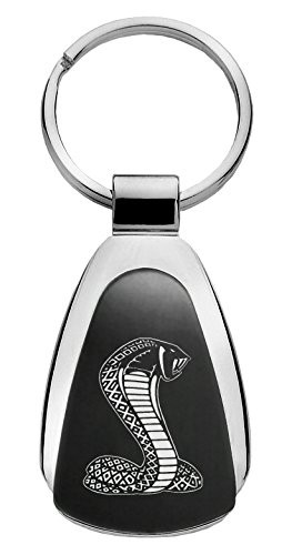 Ford Mustang Shelby Cobra Black Tear Drop Key Chain