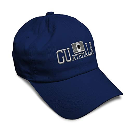 Speedy Pros Soft Baseball Cap Guatemala Flag Black and White Embroidery Twill Cotton Dad Hats for Men  and  Women Buckle Closure Navy