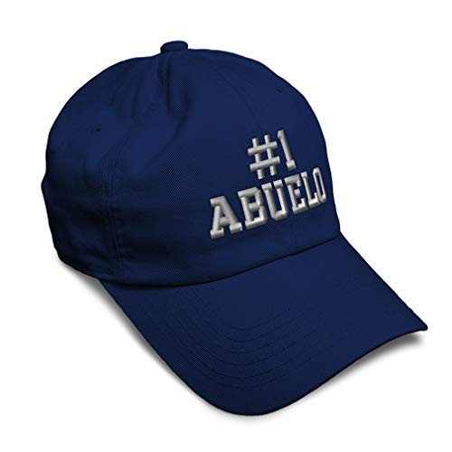Speedy Pros Soft Baseball Cap 1 Abuelo Embroidery Cotton Dad Hats for Men  and  Women Flat Solid Buckle Navy Design Only