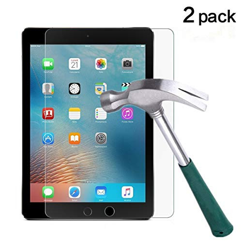 iPad 9.7" (2017) / iPad Pro 9.7 / iPad Air 2 / iPad Air Screen Protector [2-Pack],TANTEK Tempered Glass Screen Protector- Apple Pencil Compatible / 2.5D Round Edge/Scratch Resistant