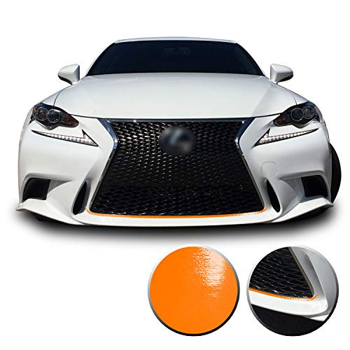 Front Grille Pinstripe Accent Vinyl Decal Overlay Wrap Compatible with Lexus IS200t IS250 IS300 is F Sport 2014 2015 2016 - Gloss Orange