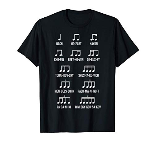 Composer Rhythm Music Gift Bach Mozart Beethoven Chopin T-Shirt