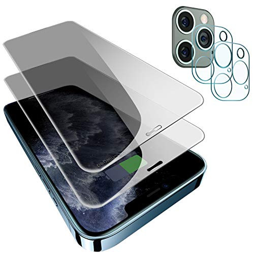 Peafowl Compatible with iPhone 11 Pro Max Screen Protector- 2 Pack Privacy Tempered-Glass Screen Protector Plus 2 HD Tempered Glass Camera Lens ProtectorPlus Film set