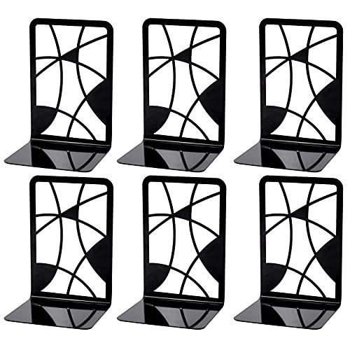 Bookends- Book Ends for Shelves- Bookends for Shelves- Metal Bookends for Heavy Books- Bookend Supports on Office Desk- Book Shelf Holder Home Decorative- 3 Pairs Bookend Support- Book Stoppers