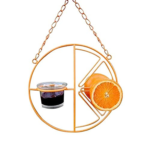 BaiDwlhn Metal Hanging Oriole Bird Feeder-Orange Fruit Oriole Double-Cup Jelly Bird Feeder-Outdoor Garden Metal Hanging Drinking Grape Jelly Container Hummingbird Feeder BaiDwlhn Metal Hanging Oriole Bird Feeder-Orange Fruit Oriole Double-Cup Jelly Bird Feeder-Outdoor Garden Metal Hanging Drinking Grape Jelly Container Hummingbird Feeder