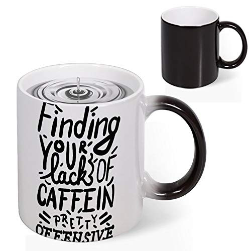 Heat Sensitive Color Changing Coffee Cup Father's Day Magic Coffee Mug Finding Your Lack of Caffeine Gifts for Men- Heat Ceramic Changing Coffee Mug