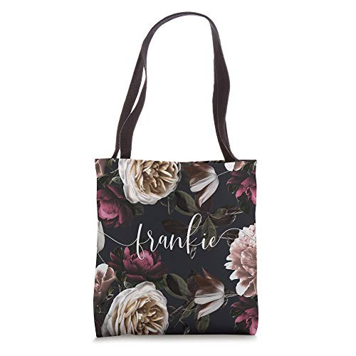 Frankie - Elegant Floral Personalized First Name Tote Bag