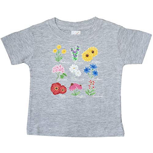 inktastic Wild Flower Chart Baby T-Shirt 12 Months Heather Grey 3aded
