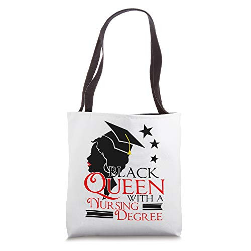 Nurse Graduation Gift Nursing Degree Black Queen RN LPN CNA Tote Bag