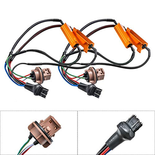 TUINCYN 50W 8 Ohm 7443 7444NA LED Load Resistors- Fix Headlight LED Bulb Fog Lamp Fast Hyper Flash Turn Signal Blink Light Dashboard Error Code CANBUS Resistors Decoder-1 Pair-