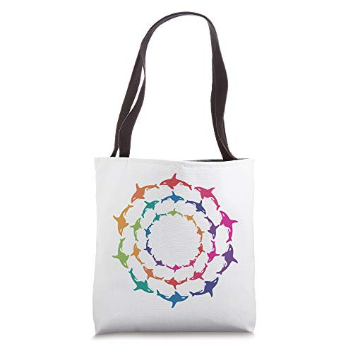 Colorful Orca Killer Whale Circles Tote Bag