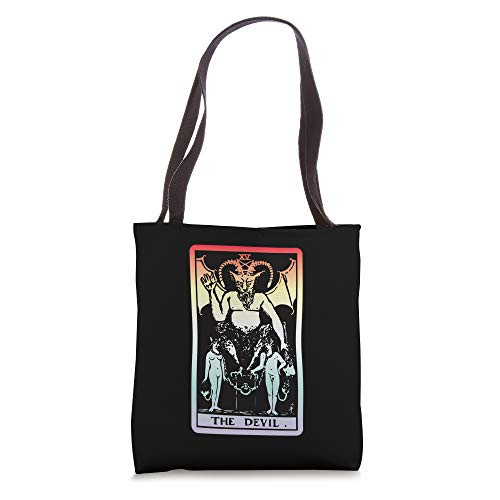 Devil Tarot Card Witch Aesthetic Witchy Pastel Goth Baphomet Tote Bag