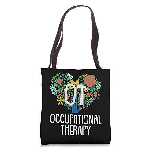 OT Occupational Therapy Floral Heart OT-A Therapist Gift Tote Bag