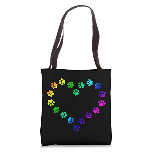 Cute Dog Paw Print Dog Gifts Heart Love Tote Bag