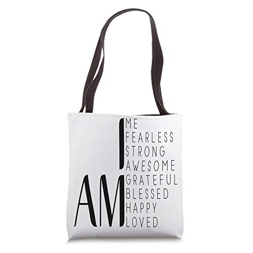 I am Fearless- I am Strong I am Blessed Inspirational Gift Tote Bag I am Fearless- I am Strong I am Blessed Inspirational Gift Tote Bag