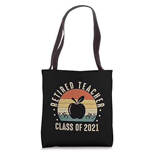 Tu Vintage Retired Teacher Class Of 2021 Retirement Gift Tote Bag