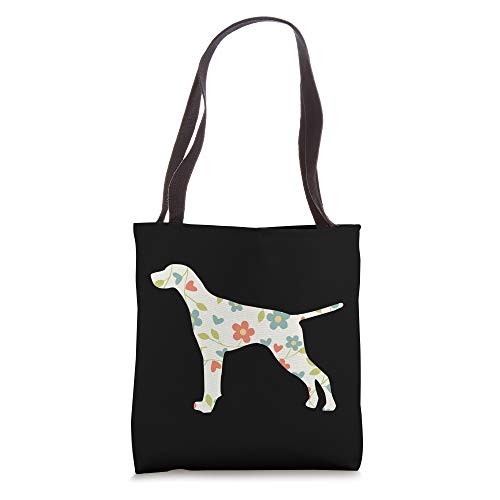 German Shorthair Pointer | Dog Flower Silhouette Tote Bag