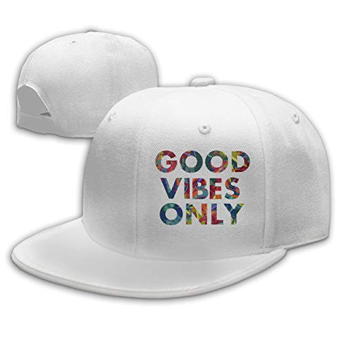 Good Vibes Only Men Women Fashion Adjustable Baseball Cap Snapback Hat Hip Hop Flat Bottom Caps White