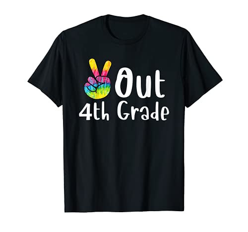 Peace Out 4th Grade Tie Dye Graduation Class Of 2021 Virtual T-Shirt